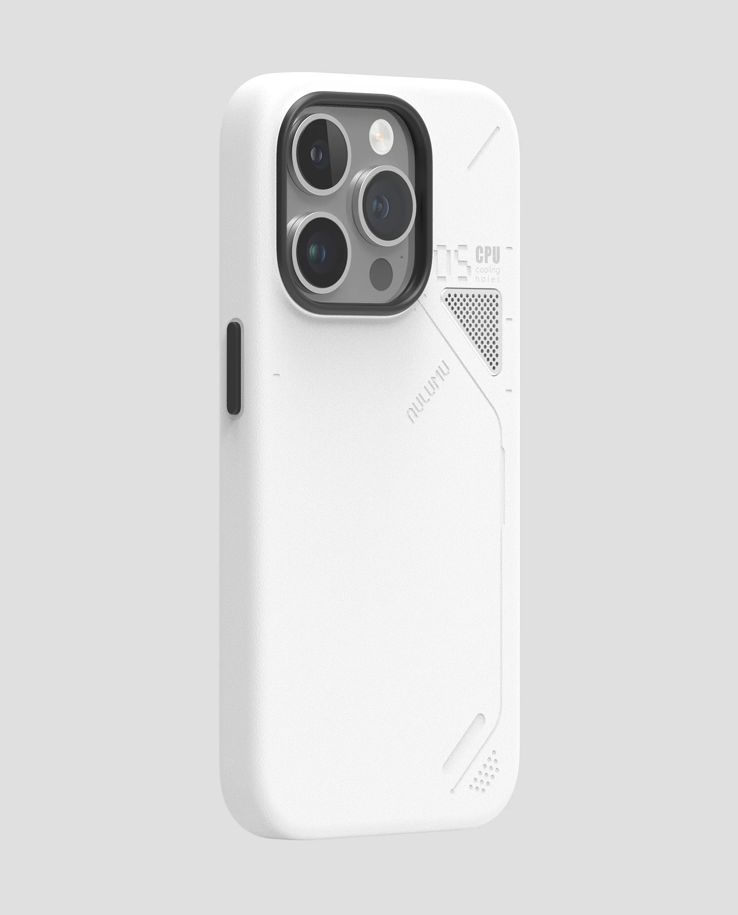 A05 Vegan Leather Case for iPhone 14 Pro/PM | Cooling Window | White | Magnetic - Image 4