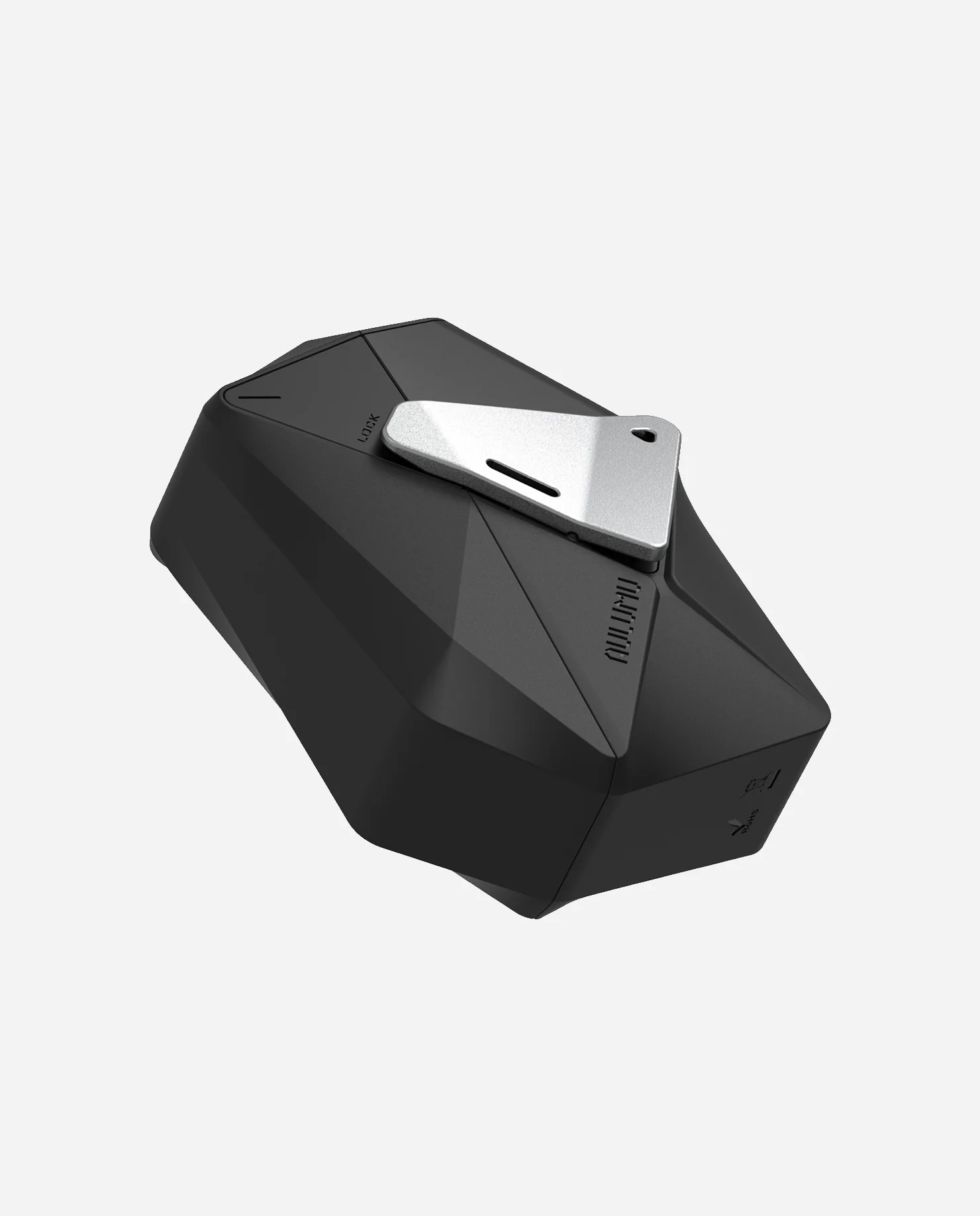 A09 Geometric Case for AirPods 1/2 | Lock & Lanyard | Black - Image 3