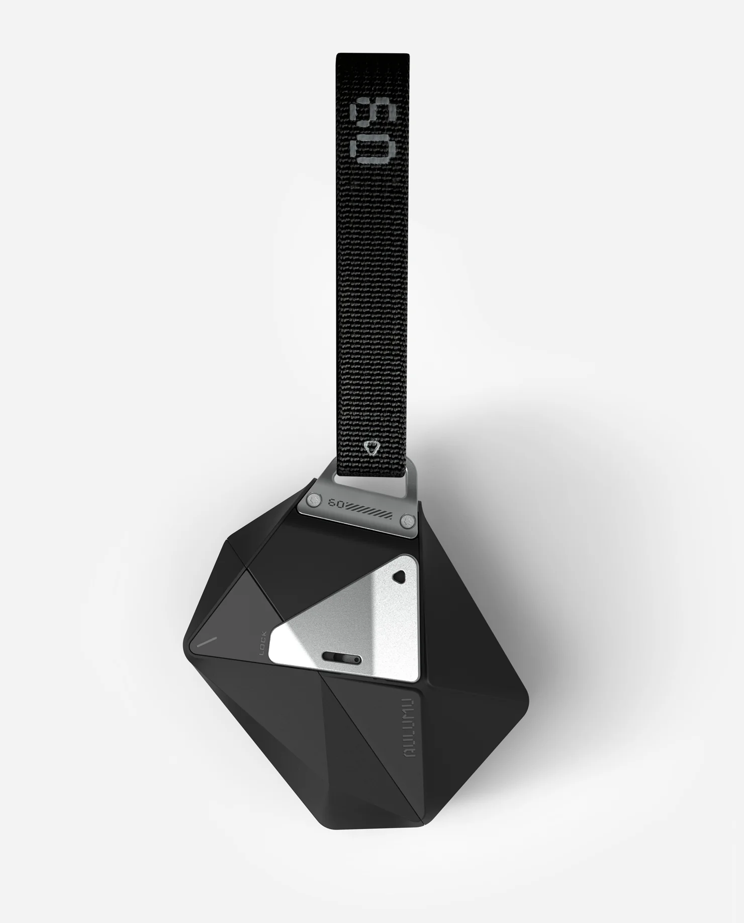 A09 Geometric Case for AirPods 1/2 | Lock & Lanyard | Black - Image 6